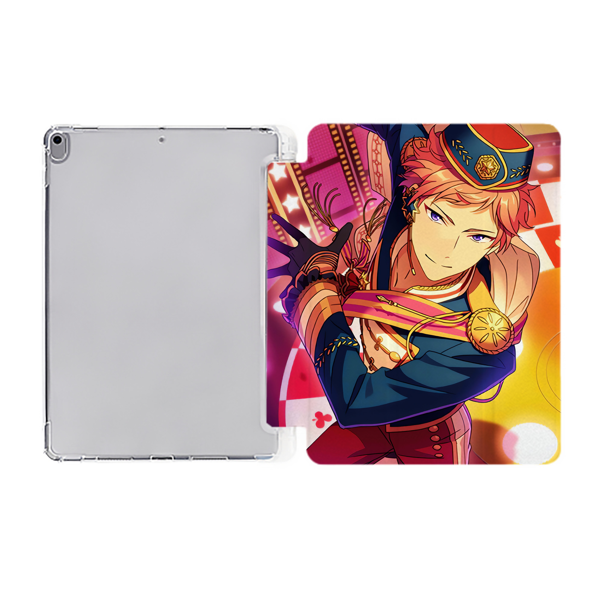 （画像用） あんさんぶるスターズ! Ensemble Stars IPad ケース ペン収納付き 三つ折りスタンド PUレザー×シリコン 対応機種9.5/10.5/10.9インチ